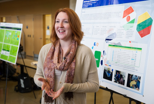 student doing a presentation